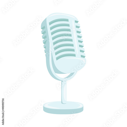 Microphone Sign Emoji Icon Illustration. Record Voice Vector Symbol Emoticon Design Clip Art Sign Comic Style.