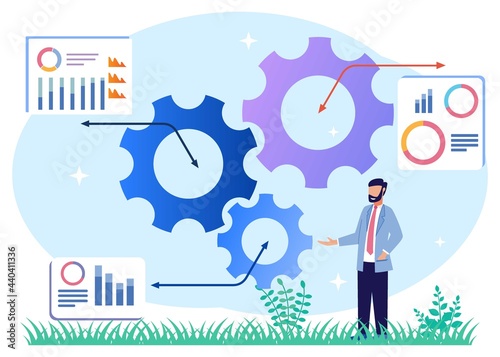 Illustration vector graphic cartoon character of dynamic job success