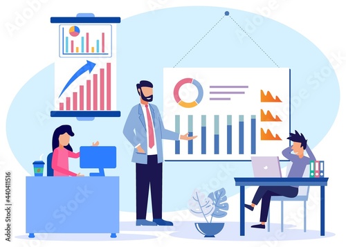 Illustration vector graphic cartoon character of business conference