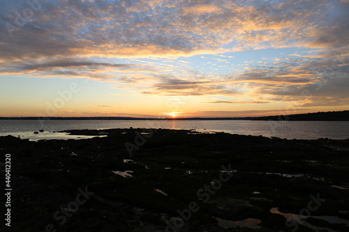 Sunset over the sea, France Brittany, June 2021 photo