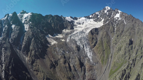 Caucasus, Ossetia. Tsey gorge. The upper part of the Skazka glacier. 