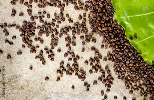 coffee beans on cement floor