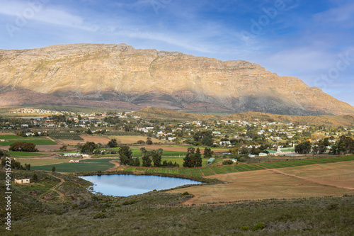 Landscape shot of Barrydale village town on Route 62 in the western cape South Africa