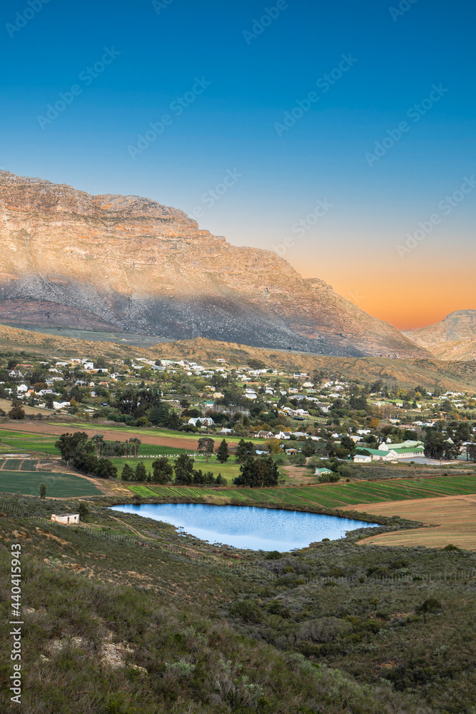 Fototapeta premium Portrait shot of Barrydale town on Route 62 in the western cape South Africa
