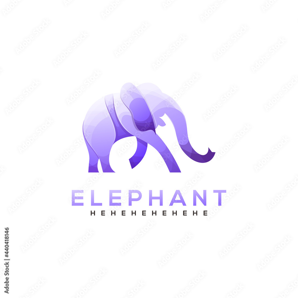 elephant colorful logo design ilustration