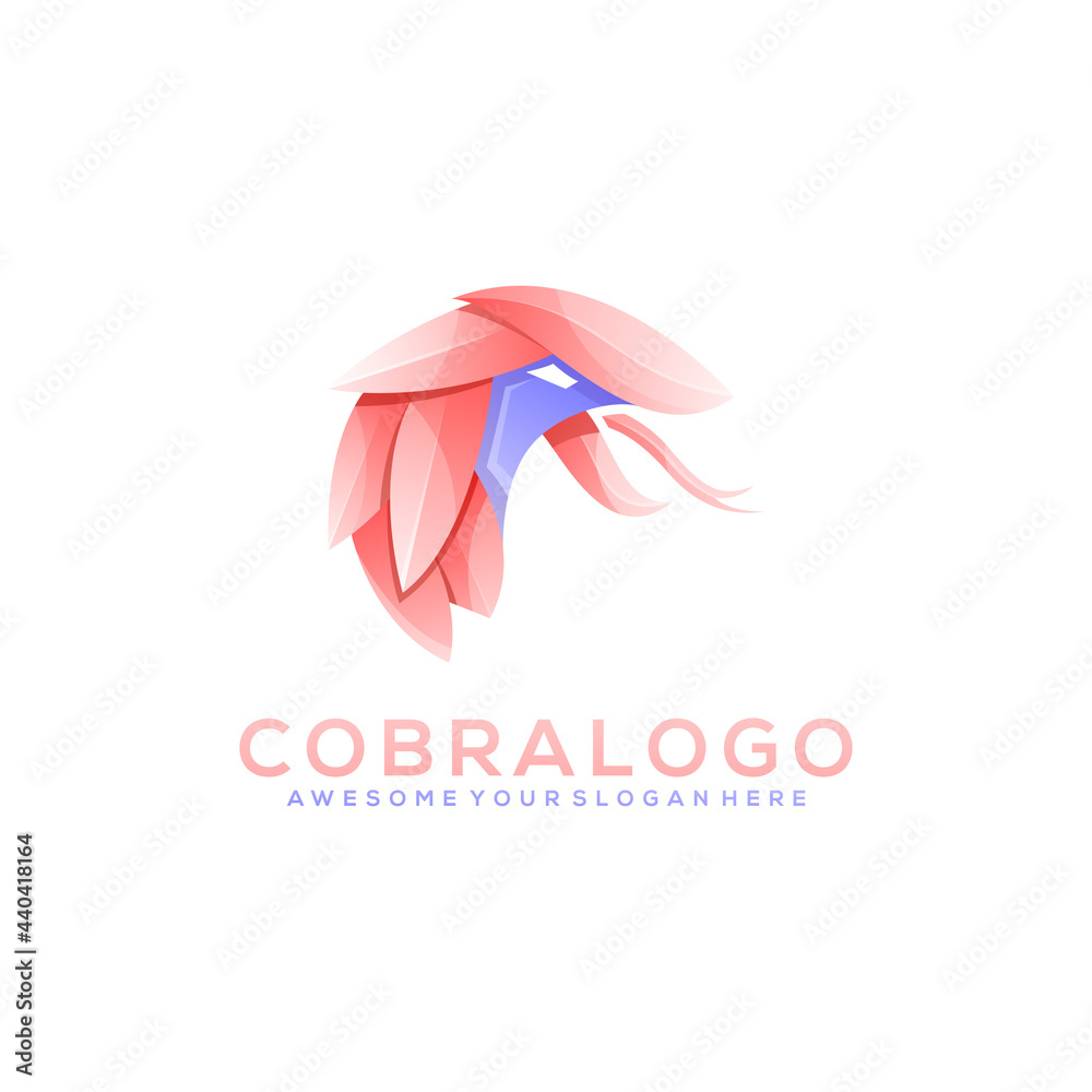 snake cobra colorful logo design ilustration 