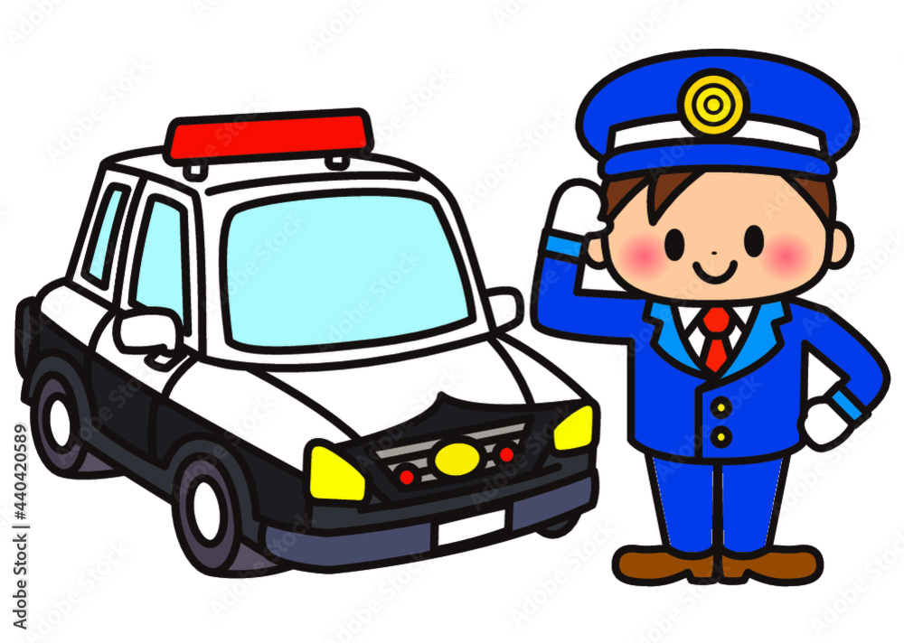 パトカー 働く車　警察官