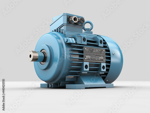 3d Rendering of Electric motor, clipping path included.