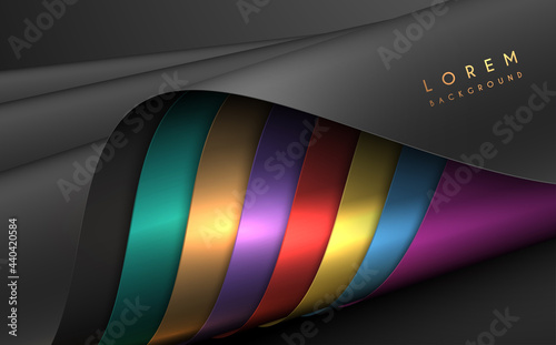 Abstract waved color papers background