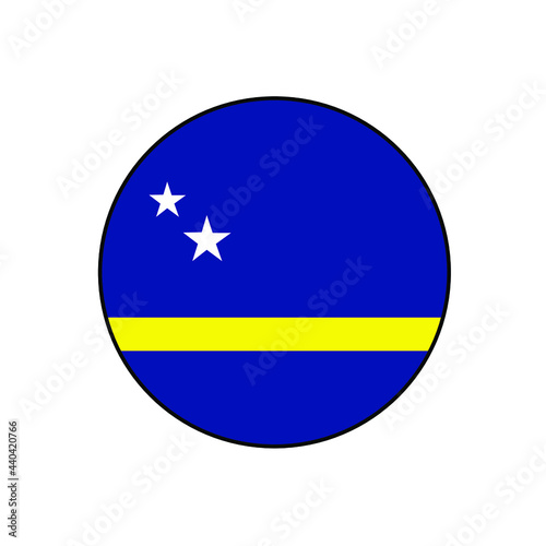 Free Download Flag of Dutch Caribbean island Curaco Button circle on isolated white background for oceania concepts - GFXLoad