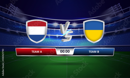 Euro cup Scoreboard broadcast Netherlands vs Ukraine