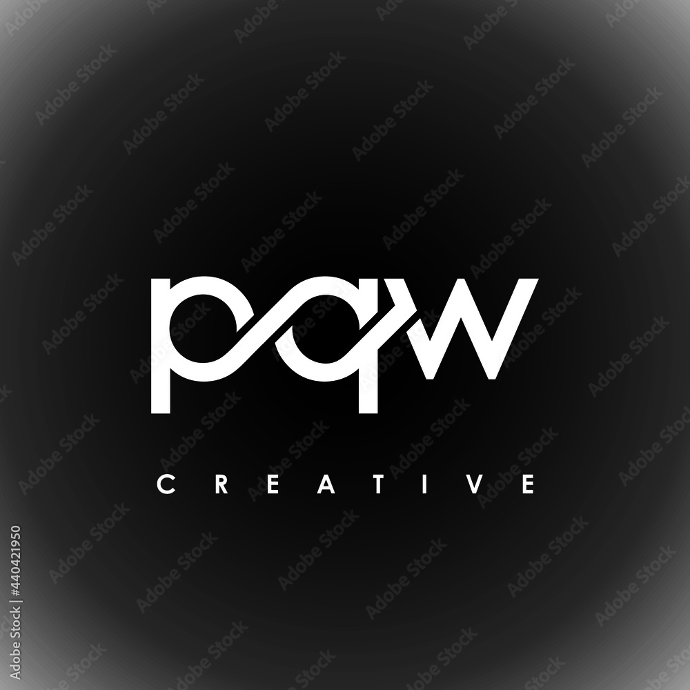 PQW Letter Initial Logo Design Template Vector Illustration