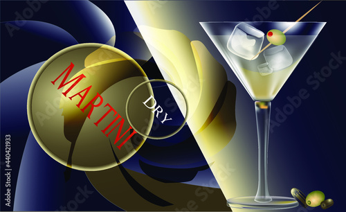 martini with olives