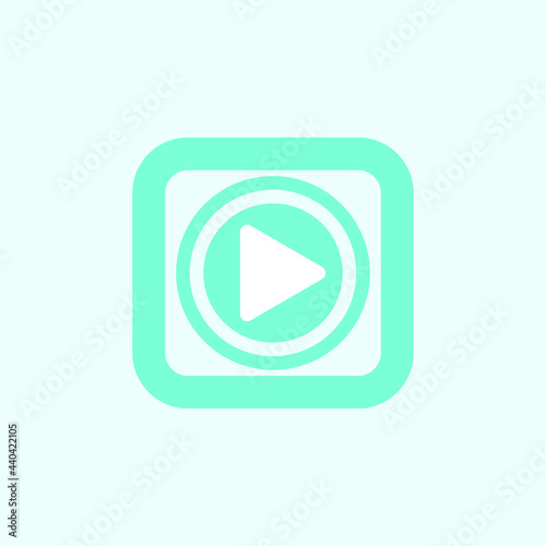 Play button icon in trendy flat style isolated on grey background. Play symbol for your web site design, logo, app, UI. Vector illustration, EPS10.