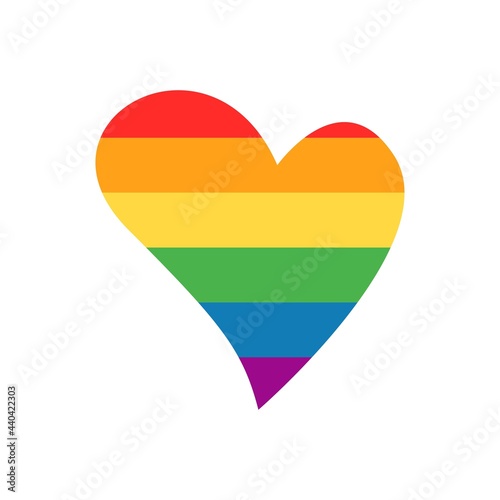 Free Download Pride Rainbow colored heart isolated on white background. Gay, lesbian, bisexual and transgender community colors of flag. Vector flat illustration. Design for banner, poster, greeting card, flyer - GFXLoad