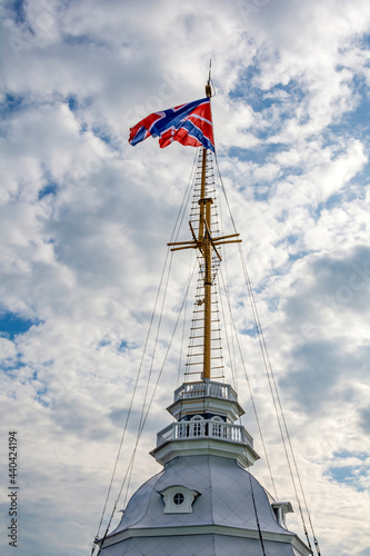 St. Petersburg, the fortress flag on the Flag Tower of the Naryshkin Bastion photo