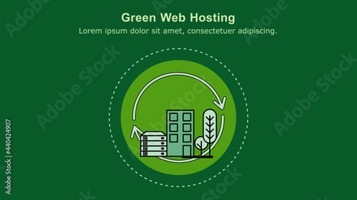 The image illustrates the concept of green web hosting.
