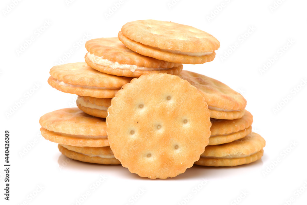 vanilla sandwich cookies on white background vanilla sandwich cookies on white background