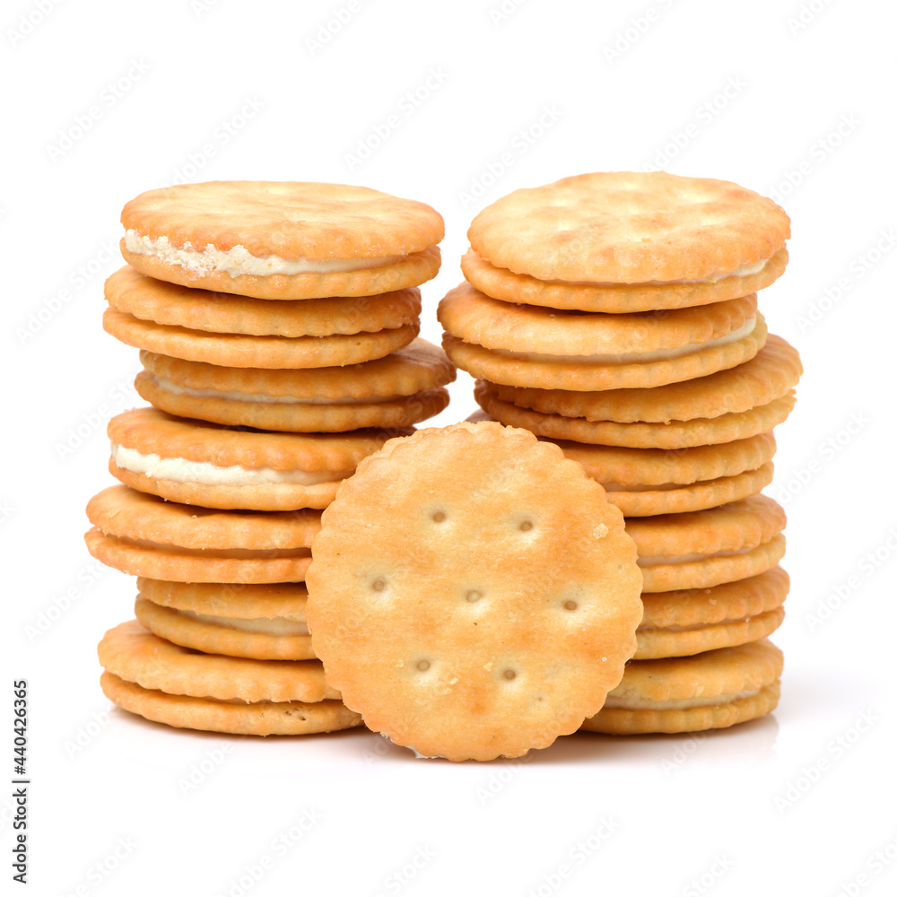 vanilla sandwich cookies on white background vanilla sandwich cookies on white background