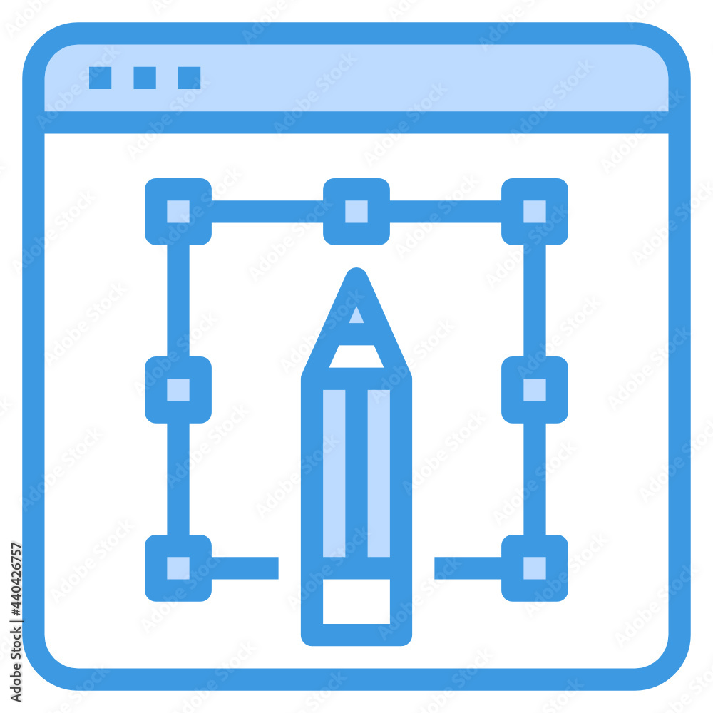 Graphic Design blue outline icon Graphic Design blue outline icon