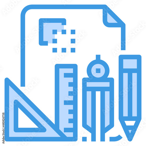 Graphic Design blue outline icon