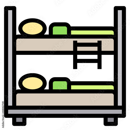 Bunk bed line icon