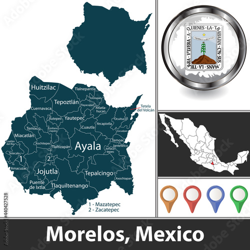 Map of Morelos, Mexico photo