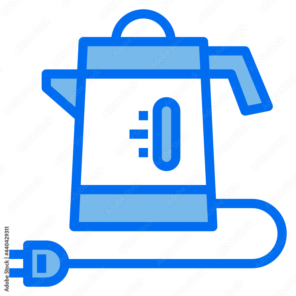 Electric kettle blue line icon Electric kettle blue line icon