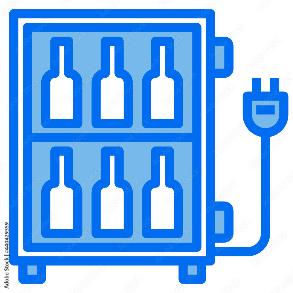 Refrigerator blue line icon Refrigerator blue line icon