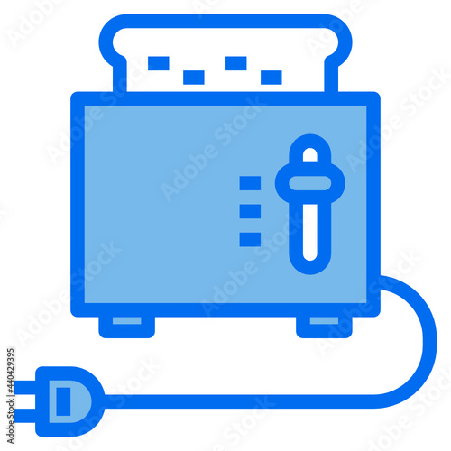 Toaster blue line icon