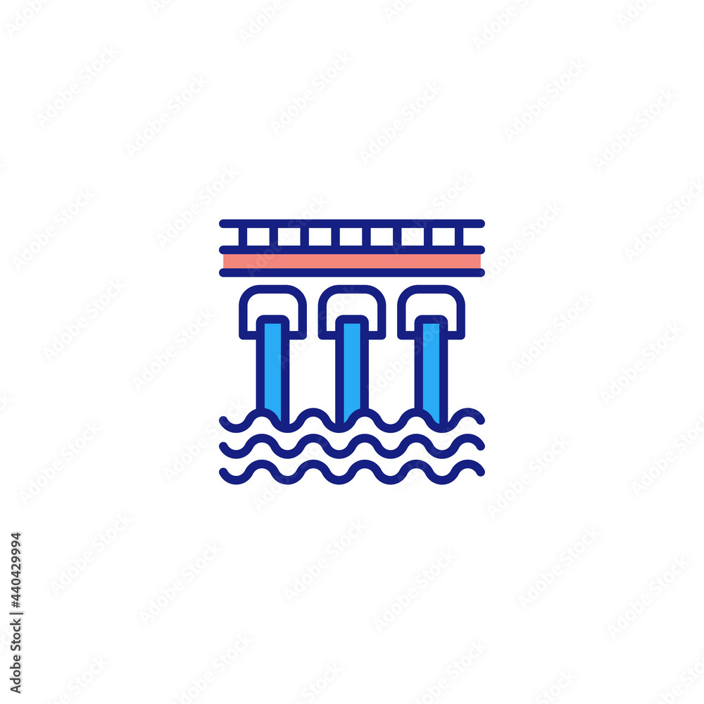 Hydroelectricity icon in vector. Logotype