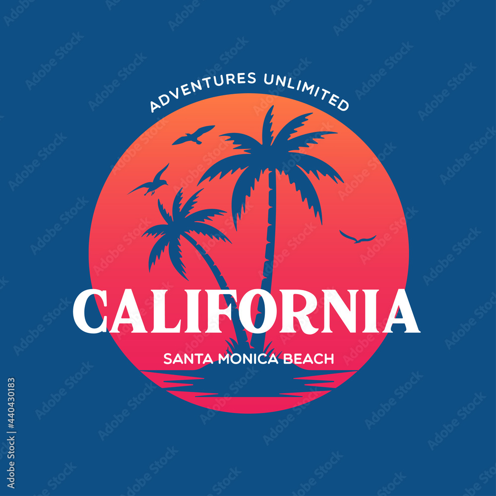 Palm Beach Florida stylish graphic t-shirt vector design, typography. Design for poster, print on the theme of summer.