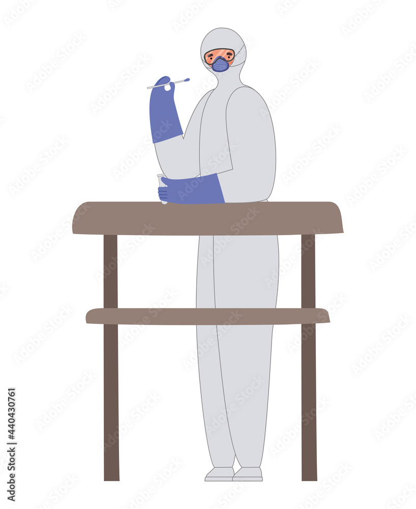 Obraz premium doctor with cotton swab