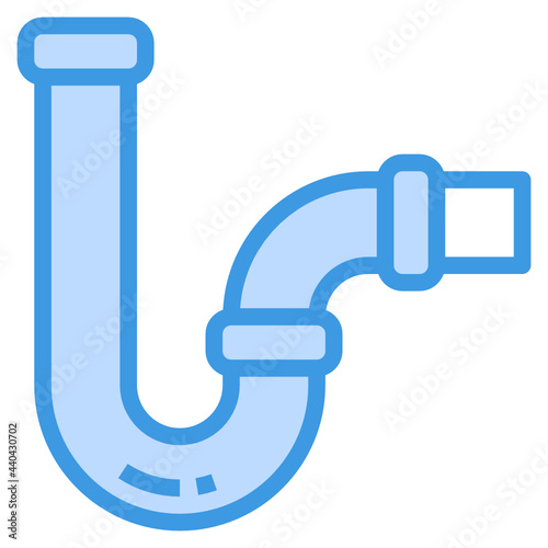 Pipe blue outline icon