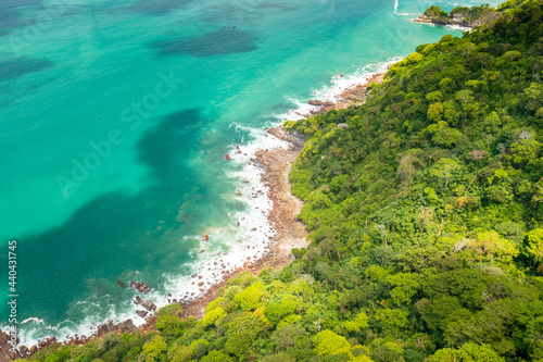 Taboga Island Aerial View. Tropical island located  in the Pacific near Panama City Panama.