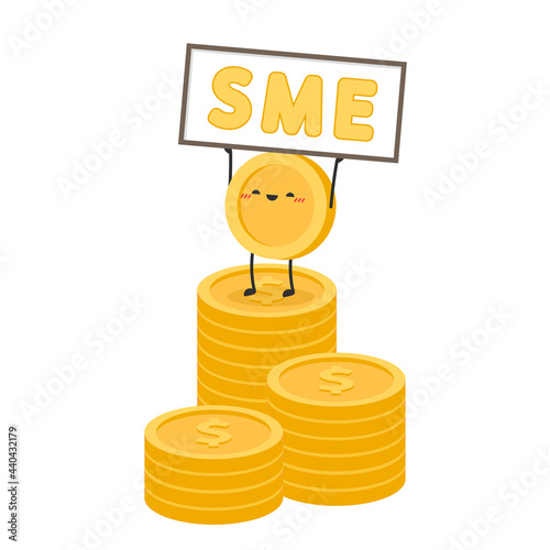 Business SME wallpaper. Coin vector. coin character design.