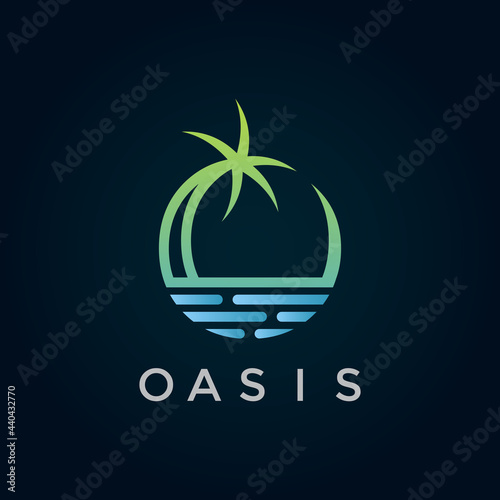 Vászonkép Oasis Flat Logo Vector