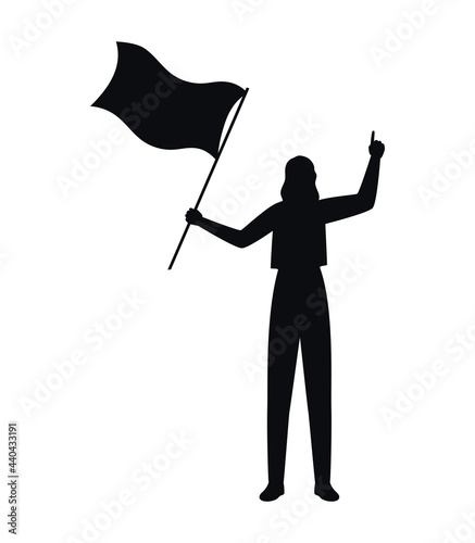 person silhouette protesting