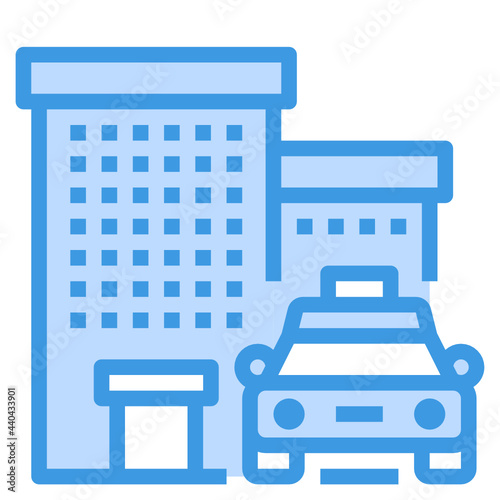 City blue outline icon