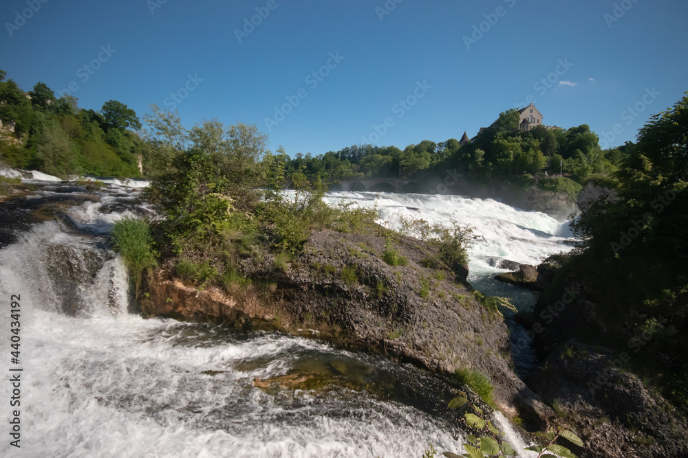 Splashing water at the incredible rhine falls in Switzerland 28.5.2021 Splashing water at the incredible rhine falls in Switzerland 28.5.2021