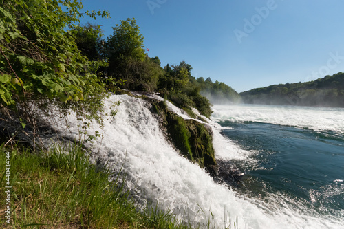 Splashing water at the incredible rhine falls in Switzerland 28.5.2021