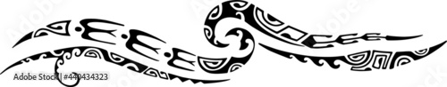 Tattoo Maori design. Ethnic decorative oriental ornament. Art tribal tattoo. Vector sketch of a tattoo Maori.