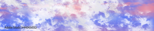 Vibrant color panoramic sky with cloud on a sunny day. Beautiful cirrus cloud. Panorama high resolution photograph photo