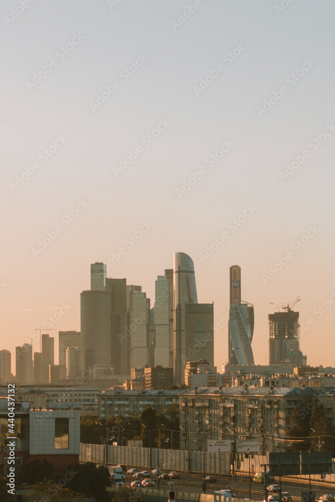 Moscow-City at sunset