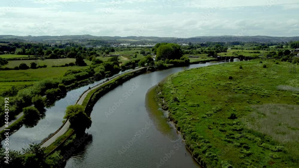 Exeter shipping canal and the river Exe from above Exeter shipping canal and the river Exe from above
