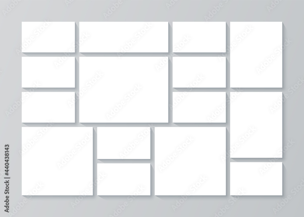 Moodboard grid. Photo collage template. Vector. Mood board background. Banner with pictures. Mosaic frames. Photography album layout. Horizontal design of mockup. Simple illustration. Moodboard grid. Photo collage template. Vector. Mood board background. Banner with pictures. Mosaic frames. Photography album layout. Horizontal design of mockup. Simple illustration.