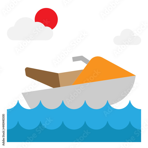 jet ski flat icon