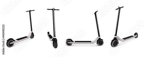 Electric Scooter Monochrome Set