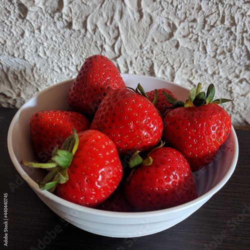 Nice, tasty and healthy. Strawberry breakfast.