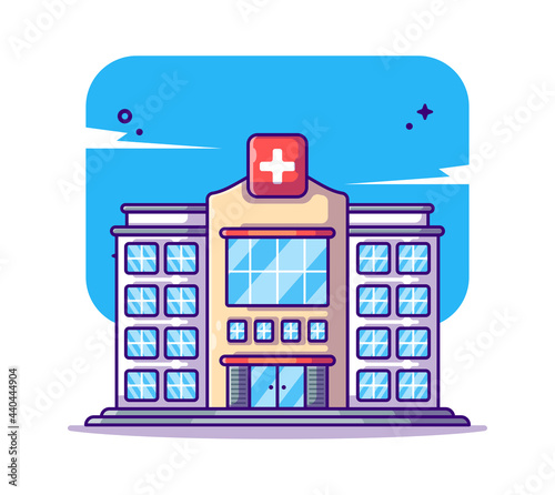 Fototapeta Naklejka Na Ścianę i Meble -  Hospital Building Vector Cartoon Illustrations